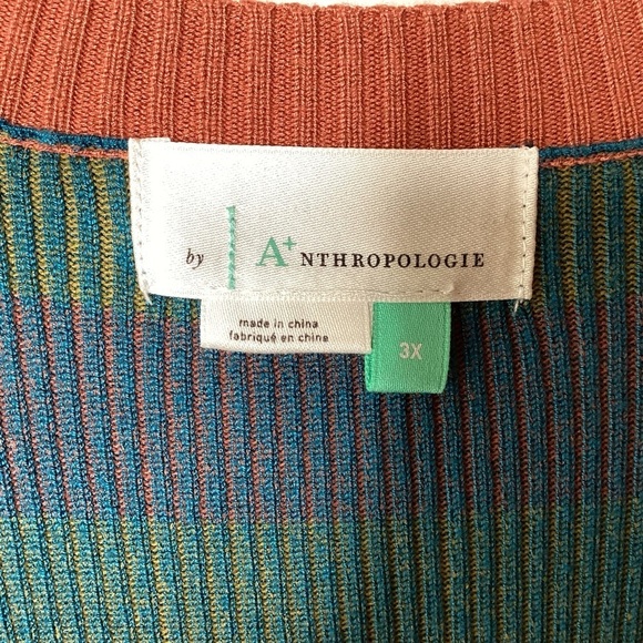 Anthropologie Striped Short Sleeve Sweater Sz 3X EUC - Picture 8 of 10